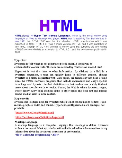 Image result for HTML Full Form in Computer