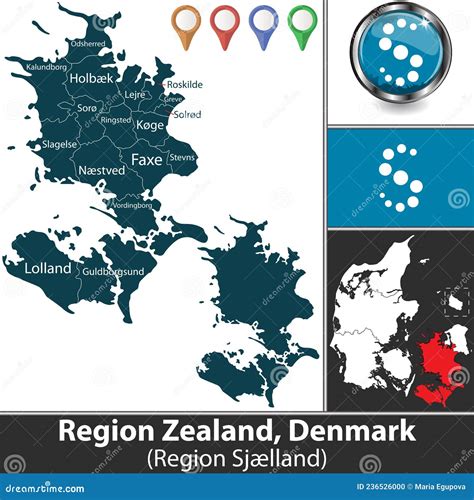 Zealand Region, Denmark stock vector. Illustration of icon - 236526000