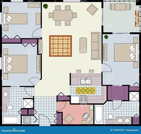 Three Bedroom Flat Floor Plan