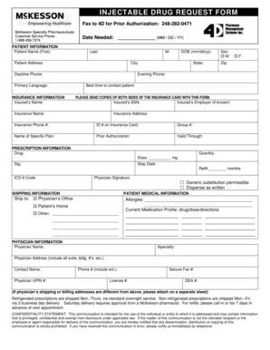 Fillable Online INJECTABLE DRUG REQUEST FORM - McLaren Health Care Fax ...