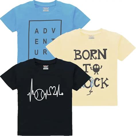 Buy Boy's Cotton Halfsleeve T-Shirt (Pack of 5) | KIDDEO