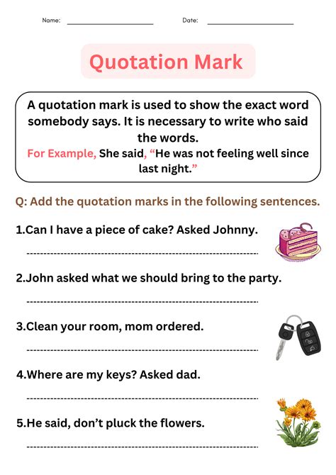 grammer quotation marks worksheets with answers for grade 1, 2, 3 ... - Worksheets Library