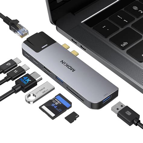 Mokin Macbook Pro Usb Adapter, Usb C Multiport Adapter Hub Mac Dongle ...