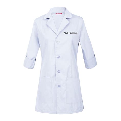 Embroidered Women's 3/4 Sleeve Lab Coat Personalized With - Etsy