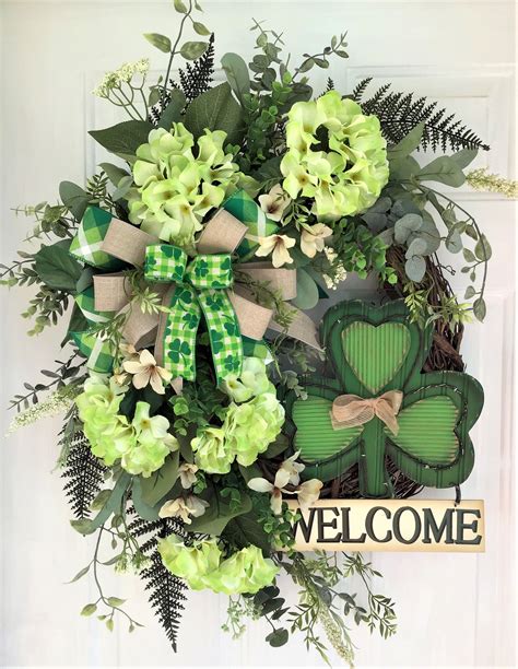 St. Patrick's Day Wreath for Front Door St. Patricks - Etsy | St ...