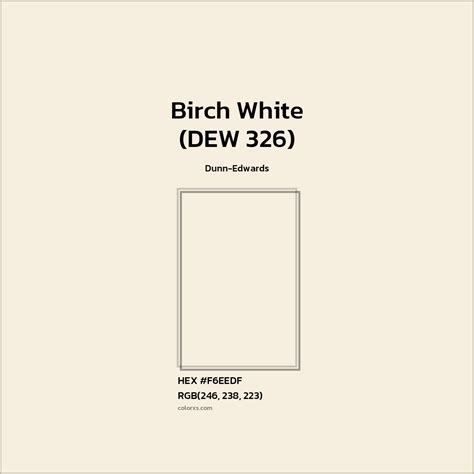 Dunn-Edwards Birch White (DEW 326) Paint - color codes, matching paints ...
