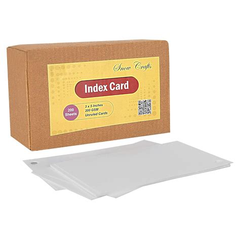 SNOW CRAFTS White INDEX Cards - 200 GSM,400 cards Suitable for Exam ...