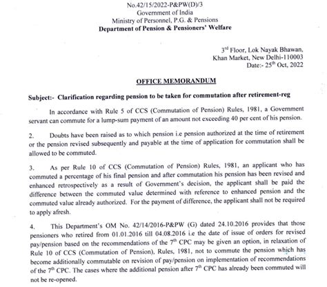 Clarification regarding pension to be taken for commutation after ...