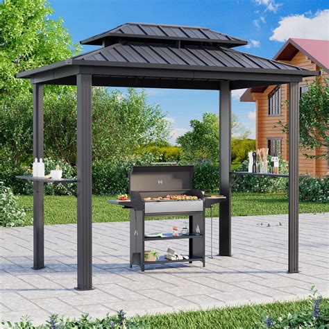 EROMMY Modern Shade Grill Gazebo 6' X 8', Aluminum Bbq Gazebos With ...
