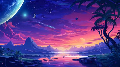 Sunset Lake Mountain Sky 4K #9080i Wallpaper 4K PC