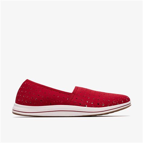 Womens Breeze Lily Cherry Slip Ons | Clarks