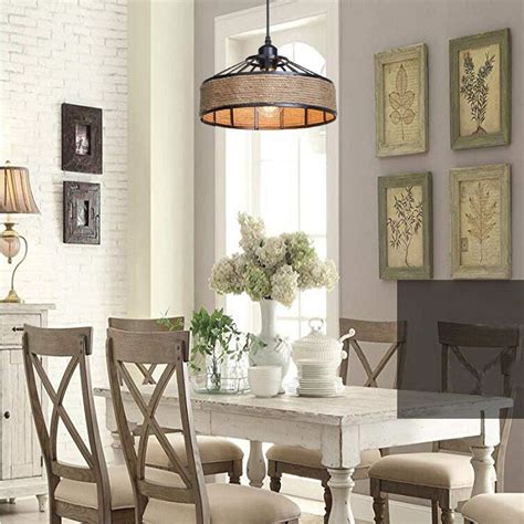 Buy LEDSone's Retro Industrial Hemp Rope Pendant Light Chandelier ...