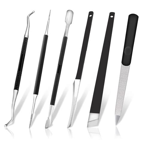 Amazon.com : Ingrown Toenail Pedicure Tool Kit 6pcs, Ingrown Toe Nail File and Lifter Nail ...