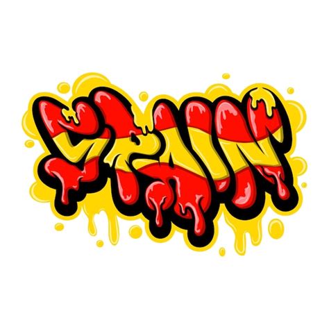 Country flag in graffiti art style | Premium Vector