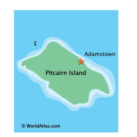 Map of Pitcairn, Henderson, Ducie, and Oeno Islands - Thong Thai Real