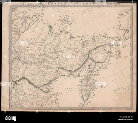 EASTERN SIBERIA. Kamtchatka Yakutia Yakutsk Khabarovsk. Russia. SDUK 1846 map Stock Photo - Alamy