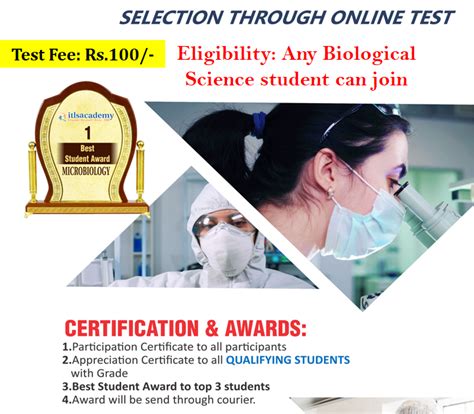 WIN BEST MICROBIOLOGY STUDENT AWARD | Selection through online test