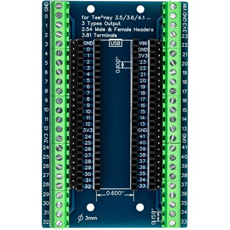 for Teensy 3.5/3.6/4.1 Module Breakout Board 48 Pin 3.81mm / 0.15 ...