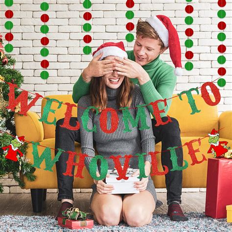 Buy Welcome To Whoville Banner Red and Green Glitter, Whoville ...