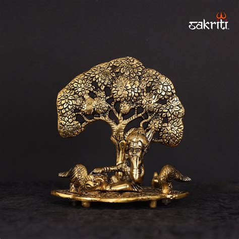 Aluminium Ladoo Krishna with Tree – 4.8 Inch Height | Krishna with Lad ...