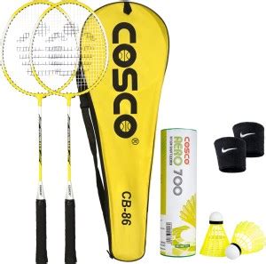 COSCO CB 86 Twin Racket-Hobby adminton Racket And Aero 700 Shuttle Box ...