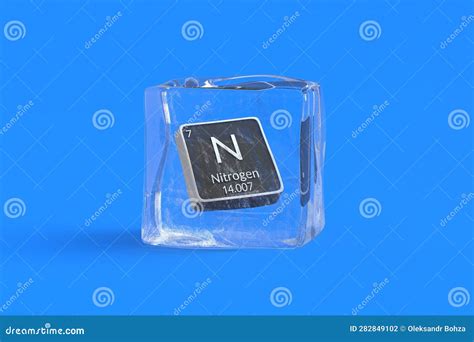 Nitrogen N Chemical Element of Periodic Table in Ice Cube Stock Illustration - Illustration of ...