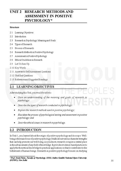 Unit 2 - Research Methods & Assessment in Positive Psychology (MAPC ...