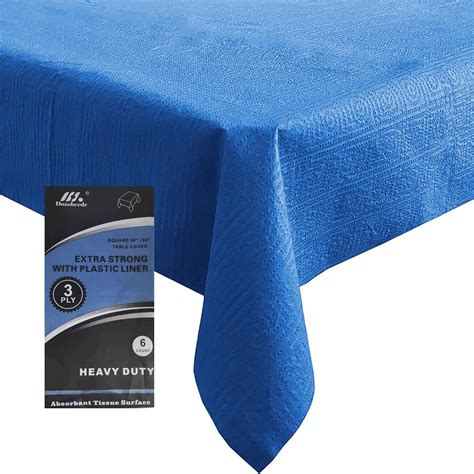 Amazon.com: [6 Pack] Blue Square Tablecloths 54x54 Inch, Disposable ...