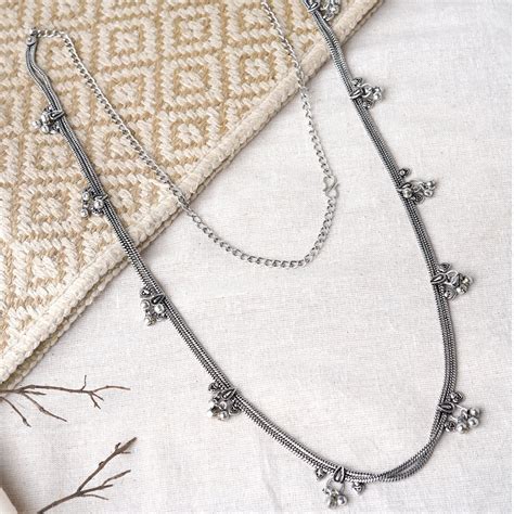 Teejh Indian Ethnic Jewellery| Buy Silver Oxidized Anklets Online