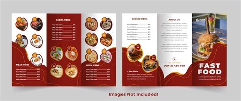 Fast food trifold design and trifold brochure design | Premium Vector