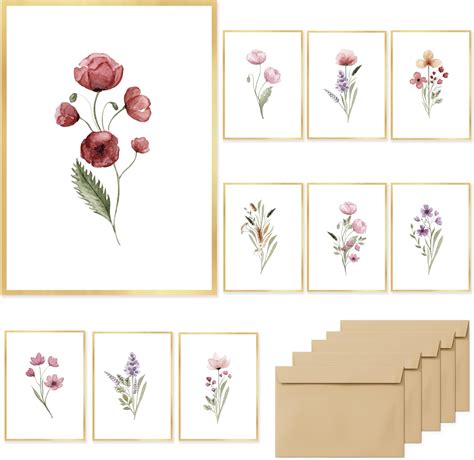 Amazon.com : PARTH iMPEX 36 Floral Blank Note Cards With Envelopes - 4 ...
