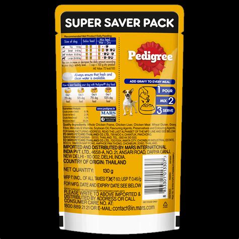 Buy Pedigree Chicken and Liver Chunk Gravy Adult Food 130gm