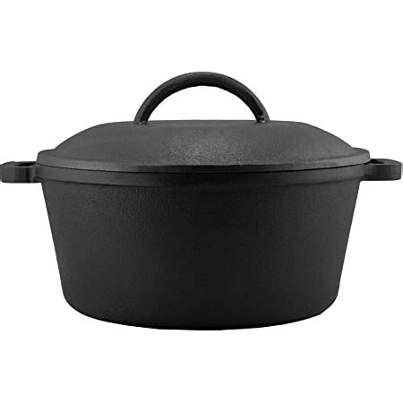 Buy Rock Tawa Cast Iron Dutch Oven, 5 L (Black) Online at Low Prices in ...