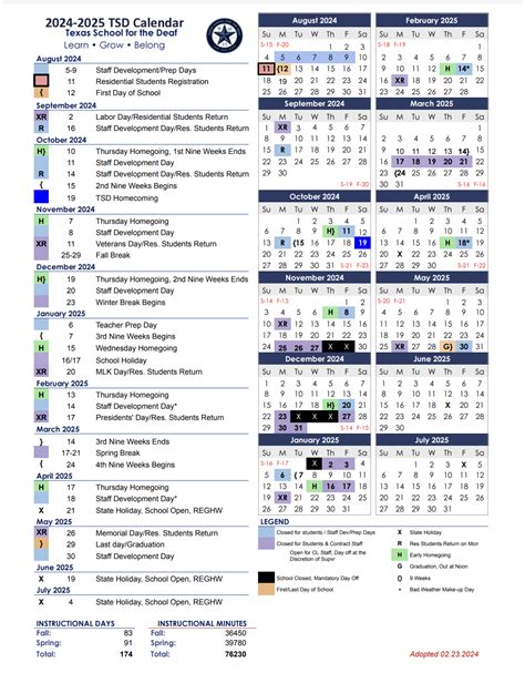 2024-2025 Texas School for Deaf Calendar | Texas School for the Deaf