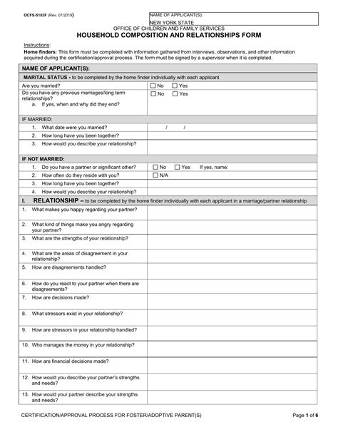 OCFS-5183F. Household Composition and Relationships Form – Document ...