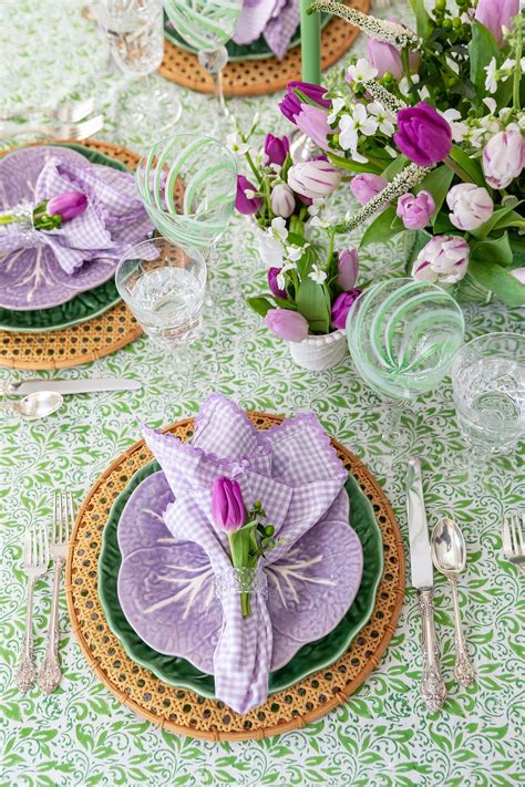 Purple & Green Spring Table Decorations - Pizzazzerie