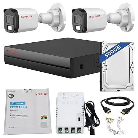 CP Plus 4 Channel DVR with 2MP 2X Outdoor, Built-in Audio Mic, Dual ...