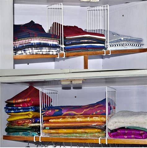 SILVER LINE Wooden Racks Closet Shelf Organiser, Closet Separator ...