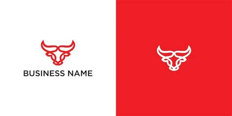 Stierkopf-Logo Abstrakter stilisierter Kuh- oder Stierkopf mit Hörner ...