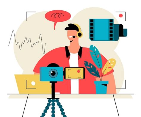 Podcast influencer illustration | Free Vector