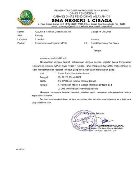 surat pemberitahuan mpls Android IOS V- 6.75