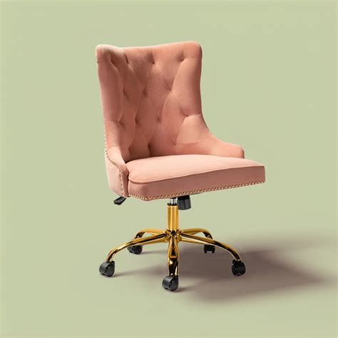 Velvet Tufted Boss Office Chair with Smooth Mobility– Pink|Nestroots