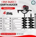 DVI 142CC 4 Stroke Petrol Engine Earth Auger with 10 + 12 Inch Double ...