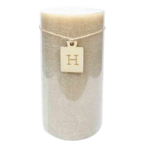 Honeybloom Tan Unscented Pillar Candle, 4x8