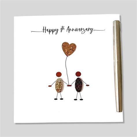 8th Wedding Anniversary Card Ethnic By The Dogs Collars UK