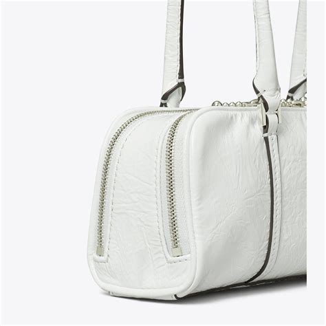 Tory Burch Mini Crinkle Leather Marshmallow Satchel White – Kicks Machine