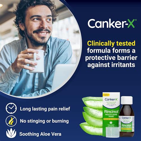 Canker-X Rincinol Oral Rinse Mouthwash, Quick Pain Relief from Canker Sores, Mouth Burns & More ...