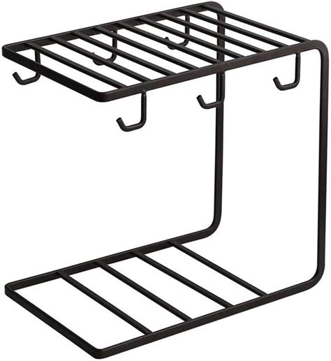 Buy WOOD ART STORE Rack 6 Hook Mug Holder Countertop Mug Storage ...