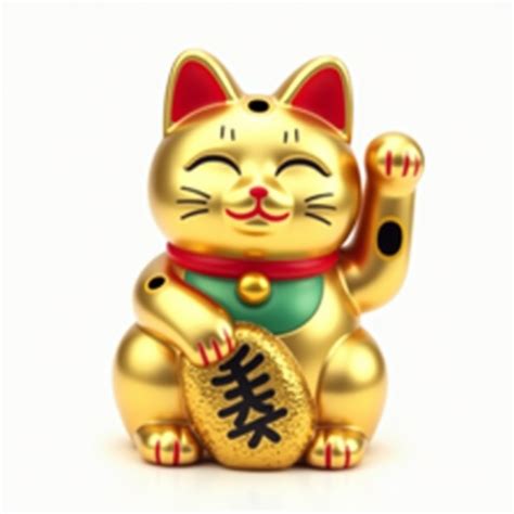 Smiling Japanese Maneki-Neko in Luxurious Gold | Stable Diffusion Online
