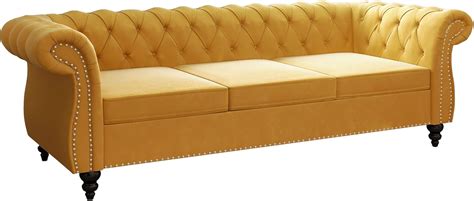 ORRD Chesterfield Sofa Velvet, Modern Tufted Couch 3 India | Ubuy